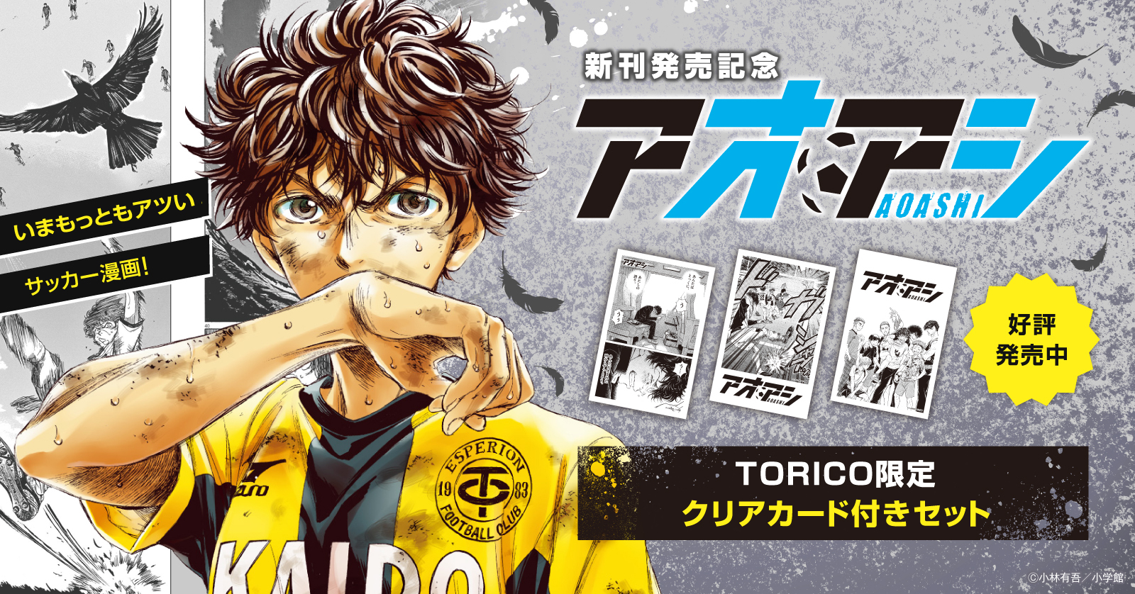 アオアシ 新刊発売記念 Torico限定クリアカード付きセット発売決定 漫画全巻ドットコム